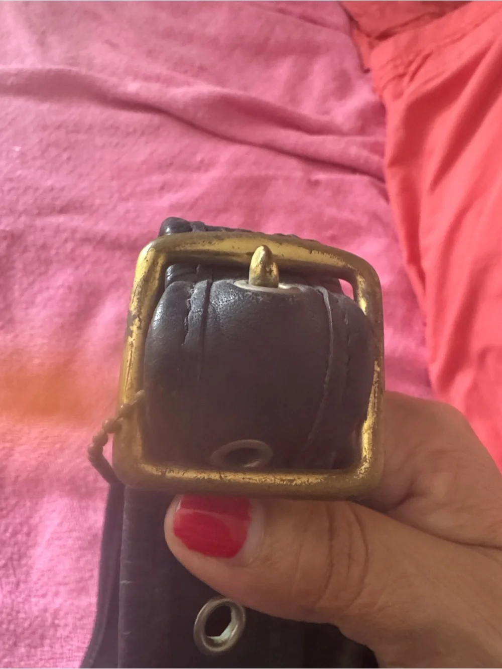 Black Leather Messenger Bag - Brand Coach